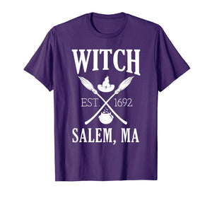Funny Halloween Witch Salem Tshirt Broom Cauldrom Witch Hat