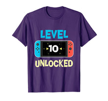 Load image into Gallery viewer, Level 10 unlocked Switch Gamer 10th Birthday Gift T-shirt
