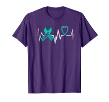 Load image into Gallery viewer, Heartbeat Sexual Assault Awareness Shirt Teal Ribbon Shirt
