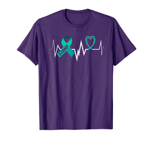 Heartbeat Sexual Assault Awareness Shirt Teal Ribbon Shirt