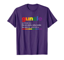 Load image into Gallery viewer, Mens Guncle Definition Rainbow T-Shirt Funny Gift for Gay Uncle
