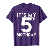 Load image into Gallery viewer, 5th Birthday Shirt. Its My 5th Birthday T Shirt
