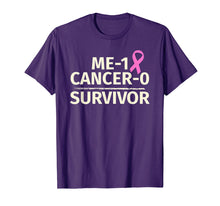 Load image into Gallery viewer, Breast Cancer Survivor T-Shirt Me 1 Cancer 0 Pink Ribbon
