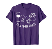 Load image into Gallery viewer, I&#39;m A Simple Woman Funny Wine Flip Flops Dog Paw Gift T-Shirt
