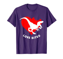 Load image into Gallery viewer, Love Bites Velociraptor Dinosaur T-Shirt For Valentine's Day
