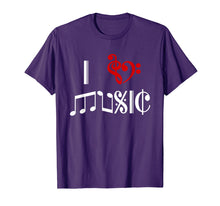 Load image into Gallery viewer, I Heart Music Love Classical Notation Staff Clef T-Shirt
