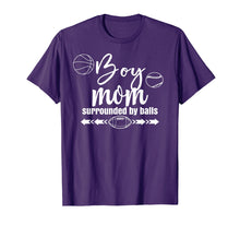 Load image into Gallery viewer, Womens Boy Mom Surrounded By Balls Family Funny Gift TShirt
