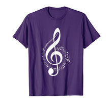 Load image into Gallery viewer, Music Note T Shirt White Clef Musical Symbol for Musician
