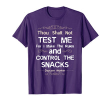 Load image into Gallery viewer, Childcare Provider T Shirt - Thou Shalt Not Test Me Daycare
