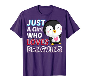 Just A Girl Who Loves Penguins T-Shirt Gift For Women