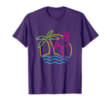 Load image into Gallery viewer, 80s Vintage Miami Retro Neon Pink Flamingo T-Shirt
