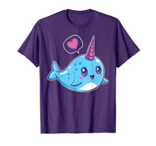 Load image into Gallery viewer, Cute Kawaii I Love Narwhals T-Shirt Kawaii Whale Gift
