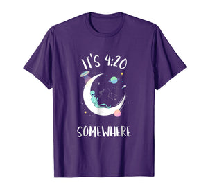 Funny 4:20 Smoking Moon Alien Shirt