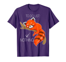 Load image into Gallery viewer, Red Panda Bear To Do List Nothing Cute Funny T Shirt
