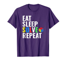 Load image into Gallery viewer, Eat Sleep Solve Repeat Rubik Tshirt
