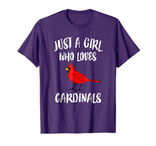 Load image into Gallery viewer, Just a Girl Who Loves Cardinals T-Shirt Bird Birding Gift
