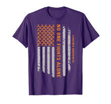 Load image into Gallery viewer, Leukemia Awareness Shirt Orange Ribbon US Flag shirt

