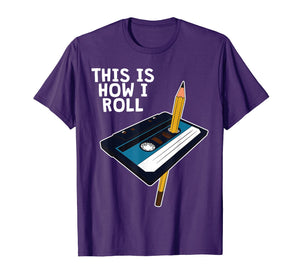 Funny Cassette Tape Pencil Shirt Retro 80s 90s Party Gift