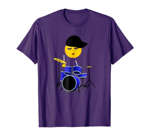 Funny Emoji Drummer Boy T-Shirt for Boys