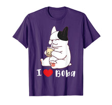 Load image into Gallery viewer, French Bulldog I Love Boba Bubble Milk Tea Dog Cute T-Shirt
