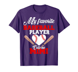 My Favorite Baseball Player Calls Me Mimi Shirt Womens Gift