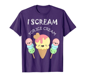 I Scream Ice Cream Summer Shirt Ice Cream Party T-Shirt Kids