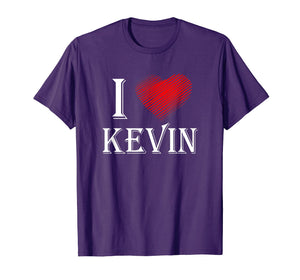 I Love Kevin T-Shirt Husband Son Boyfriend Fiance Red Heart