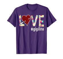 Load image into Gallery viewer, Love Gigi life #gigilife Buffalo Plaid Heart Floral T Shirt
