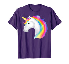 Load image into Gallery viewer, Magical White Unicorn Lovely Rainbow Mane T-Shirt
