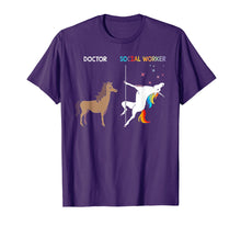 Load image into Gallery viewer, Doctor Social Worker Unicorn Dancing Pole Tshirt
