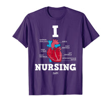 Load image into Gallery viewer, I Love Nursing Anatomical Heart Nurse Funny Nurse T Shirt
