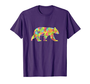 Fractal Geometric Bear T-Shirt - Pastel Crystal Tee