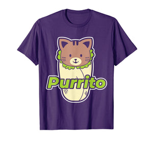 Funny Purrito Burrito Purring Cat T-Shirt