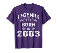 Load image into Gallery viewer, Legends are born in 2003 T Shirt 16 years old Birthday Tee
