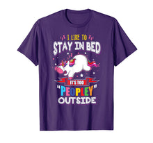 Load image into Gallery viewer, It&#39;s Too Peoply Outside T-Shirt Sleeping Unicorn Tee Gift
