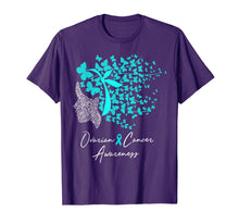 Load image into Gallery viewer, Ovarian Cancer Awareness Shirt Teal Butterflies TShirt
