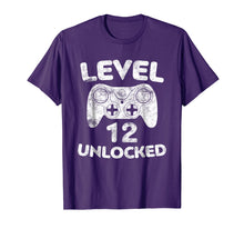 Load image into Gallery viewer, Level 12 Unlocked T-Shirt 12th Video Gamer Birthday Gift
