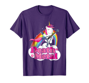 Funny Heavy Death Metal Unicorn T-Shirt For Men Woman Kids