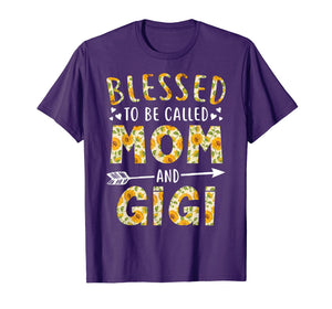 Blessed to Be Called Mom and Gigi Sunflower Tee Shirt