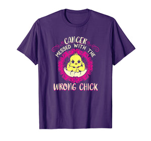 Breast Cancer -Cancer Messed With The Wrong Chick T- Shirt