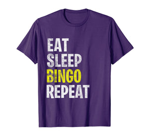 Eat Sleep Bingo Repeat T-Shirt Game Lover Lucky Lottery Play