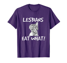 Load image into Gallery viewer, Startled Kitty, Lesbians Eat What? Funny T-Shirt
