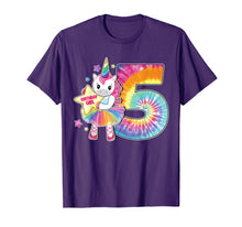Load image into Gallery viewer, 5th Birthday Unicorn Shirt Gift for Girls Age 5 Tie Dye Tee
