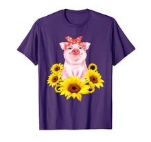 Load image into Gallery viewer, Cute Pig And Sunflower T-shirt
