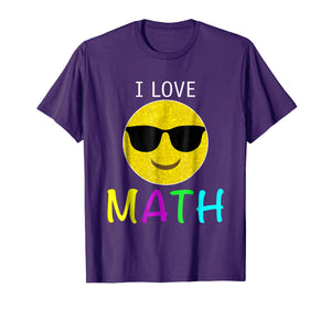 I LOVE MATH TSHIRT FOR TEACHERS EMOJI HEARTS LOVE