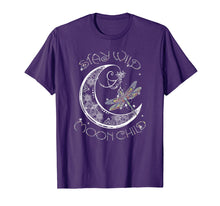 Load image into Gallery viewer, Stay wild moon child t-shirt moon, dragonfly
