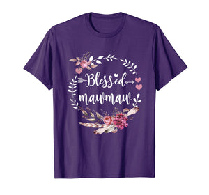 Blessed Mawmaw Shirt Thanksgiving Floral Funny Gift T-Shirt