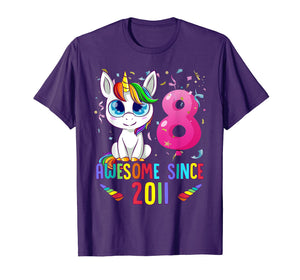 8 Years Old 8th Birthday Unicorn Shirt Girl gift Gift