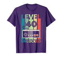 Load image into Gallery viewer, Level 40 Unlocked Shirt Video Gamer 40th Birthday Gifts Tee T-Shirt

