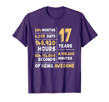 Load image into Gallery viewer, 17th Birthday Gift T Shirt B-Day 17 Years Old Being Awesome
